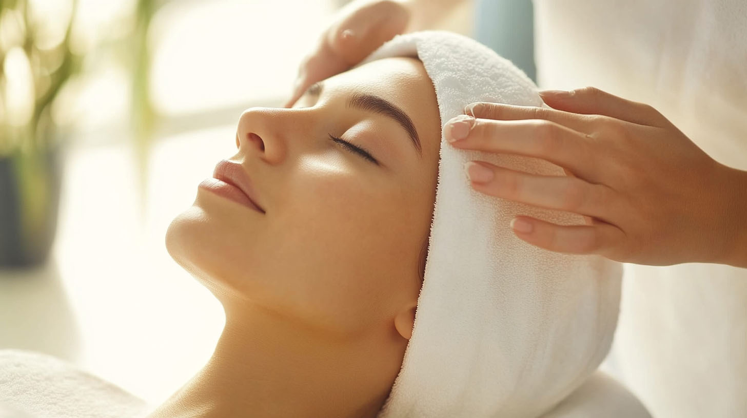 facial treatment at an esthetic salon